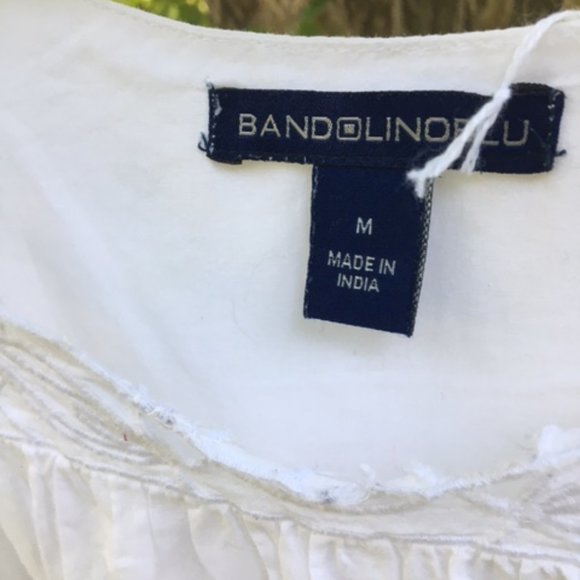 Crisp, White, Cotton Blouse with Lace NWOT  M - Picture 5 of 6